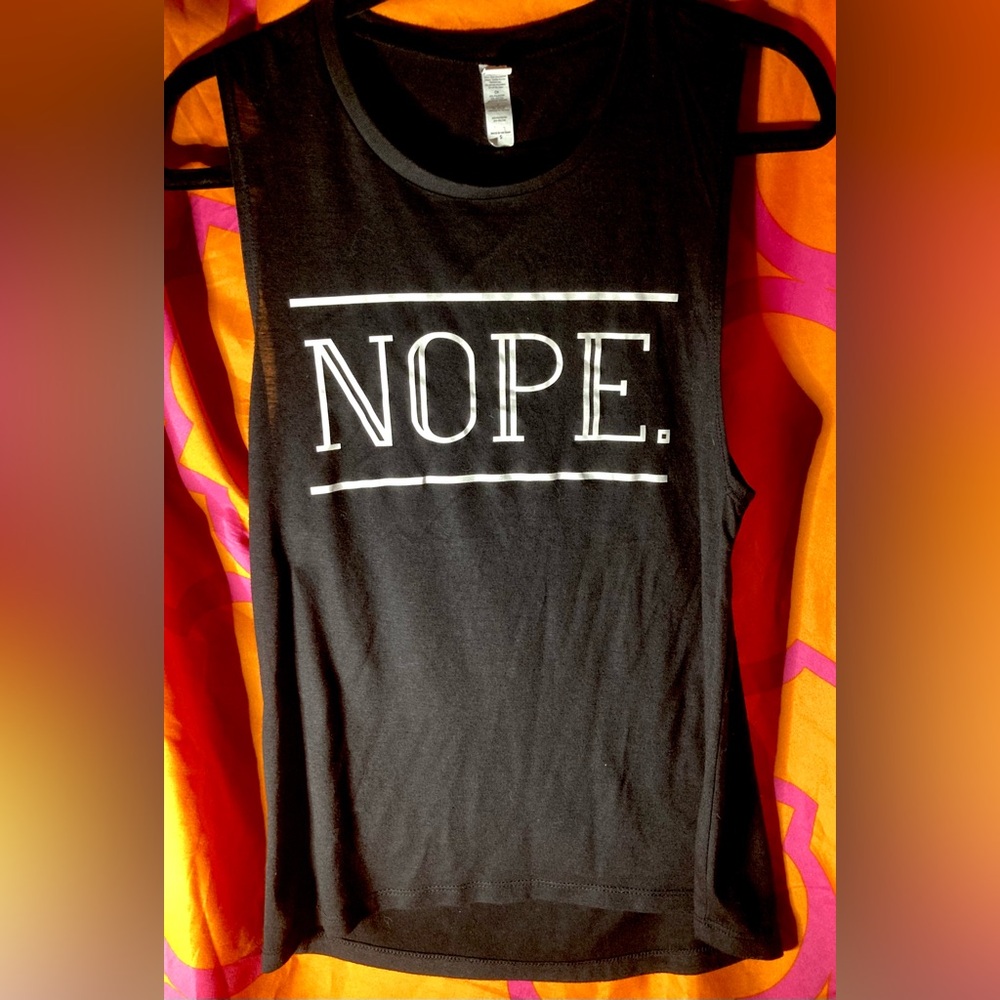 NOPE High Neck Sleeveless Black Tank Top Shirt Size S